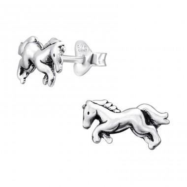 Ein Pferd - 925er Silber Ohrstecker ohne Steine/Emaille A4S44658