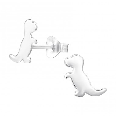 T-Rex Dinosaurier - 925Er Silber Ohrstecker Ohne Steine/emaille A4S46576