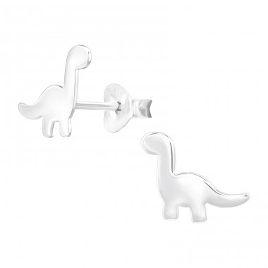 Diplodocus-Dinosaurier - 925Er Silber Ohrstecker Ohne Steine/emaille A4S46577