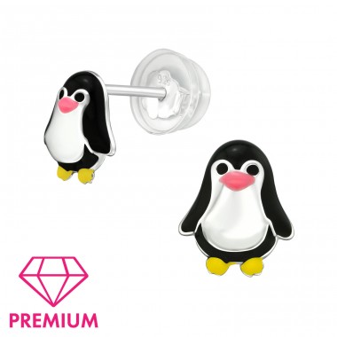Pinguin - Premium - Argint 925 Cercei Cu Surub Colorati A4S39483