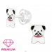 Caine Pug - Premium* - Argint 925 Cercei Cu Surub Colorati A4S46295