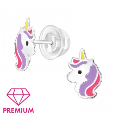 Inorog / Unicorn - Premium* - Argint 925 Cercei Cu Surub Colorati A4S46420