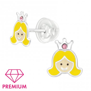 Prințesă cu cristal - Premium* - Argint 925 Cercei Cu Surub Colorati A4S46430