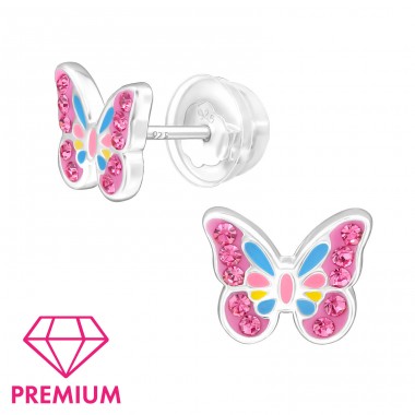 Pillangó - Premium* - 925 Ezüst Prémium Gyermek Stift Fülbevalók A4S47234