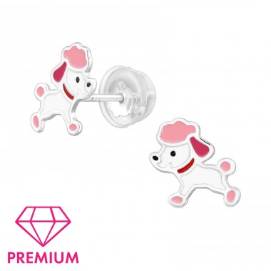 Pudelhund  - Premium* - 925Er Silber Premium Kinder Ohrstecker A4S48766