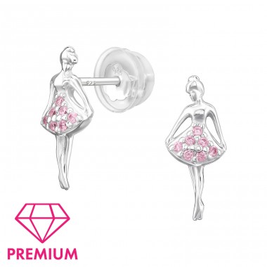 Ballerina - Premium* - 925 Sterling Silver Premium Children Ear Studs A4S48957