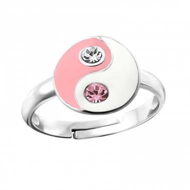Strieborný Yin-Yang - Striebro 925 Prstene pre deti A4S23957