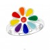 Multicolor epoxy Flower - 925 Sterling Silver Rings For Kids A4S43636