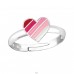 Pink striped Heart - 925 Sterling Silver Rings For Kids A4S43637