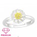 Floare cu pistil galben - Premium* - Argint 925 Inel A4S43698