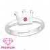 Korona fuchsia kristállyal - 925 Ezüst Gyűrűk A4S43993