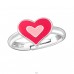 Heart on adjustable ring - 925 Sterling Silver Rings For Kids A4S44706