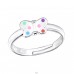 Dotted Butterfly on adjustable ring - 925 Sterling Silver Rings For Kids A4S44839