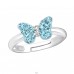 Butterfly on adjustale ring - 925 Sterling Silver Rings For Kids A4S44842