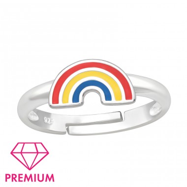 Nastaviteľný prsteň Dúha - Premium* - Šperkové Striebro 925 Prstene Pre Deti A4S46312