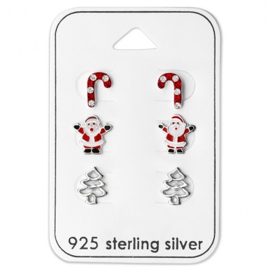 Cukrovej Trstiny, Santa Claus, Vianočný Strom - Striebro 925 Strieborné sety pre deti A4S28468