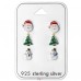 Santa Claus, Christmas Tree And Snowman Epoxy - 925 Sterling Silver Jewellery sets for kids A4S28469