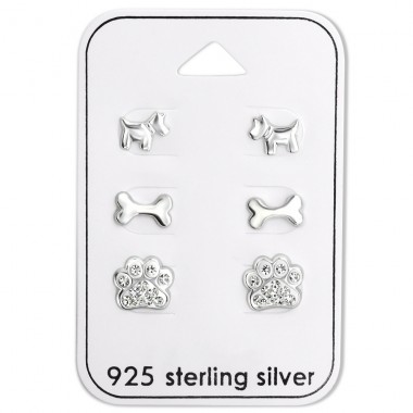 Silberner Hund - 925er Silber Schmuck-Sets für Kinder A4S28479