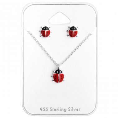 Silberner Marienkäfer - Silber 925 Schmucksets A4S28974