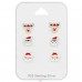 Christmas ear studs on card - 925 Sterling Silver Jewellery Sets For Kids A4S39674
