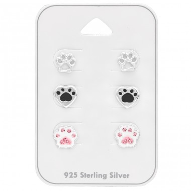 Pfoten 3 Paar - Schmuck Silber 925 Silber Sets für Kinder A4S43790