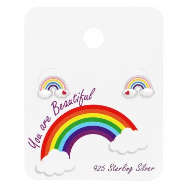 Rainbow on card - 925 Sterling Silver Jewellery Sets For Kids A4S45431