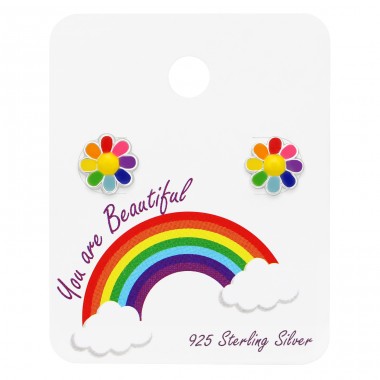 Blume auf der Karte - Schmuck Silber 925 Silber Sets für Kinder A4S45434