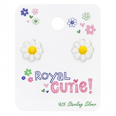 Daisy flower on card - 925 Sterling Silver Jewellery Sets For Kids A4S45435