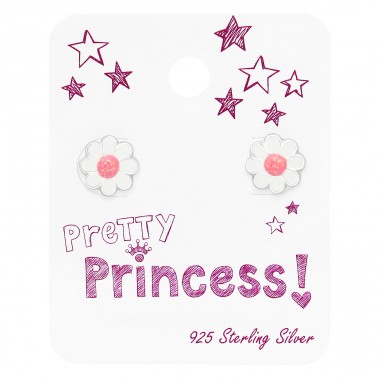 Flower ear studs on card - 925 Sterling Silver Jewellery Sets For Kids A4S45453