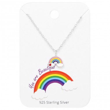Rainbow on card - 925 Sterling Silver Jewellery Sets For Kids A4S45456