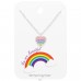 Inima multicolora pe card - Argint 925 Seturi Pentru Copii A4S45459