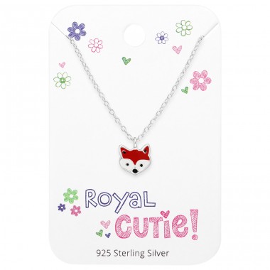Fox on card "Royal cutie" - 925 Sterling Silver Jewellery Sets For Kids A4S45461