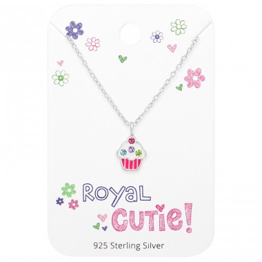 Cupcake on card "Royal cutie" - 925 Sterling Silver Jewellery Sets For Kids A4S45464