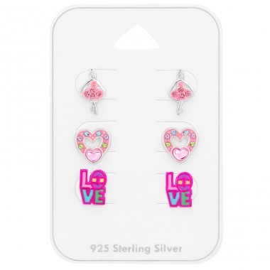 Valentinstag auf einer Karte - 925Er Silber Schmuck-Sets Für Kinder A4S47120
