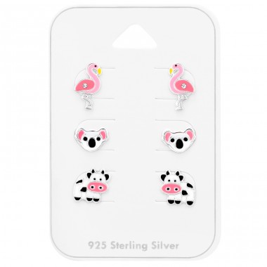 Tiere auf Karte  - 925Er Silber Schmuck-Sets Für Kinder A4S47124