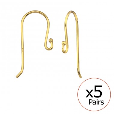Golden Fish Hook for earrings - 925 Sterling Silver Silver Jewelry Accessories A4S32673