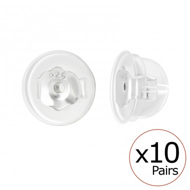 Silicone Coated Silver Butterfly Backs - 925 Sterling Silver + Silicon Silver jewelry accessories A4S41872