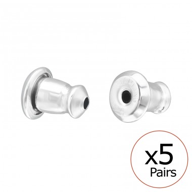 Bullet Butterfly lock for ear studs - 925 Sterling Silver Silver Jewelry Accessories A4S44289