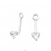 4mm Heart Cz Ear Jacket Part - 925 Sterling Silver Silver jewelry accessories A4S32707