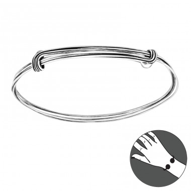 Oxidovaný nastaviteľný vrstvený  - Šperkové Striebro 925 Silver Heavy A4S42845