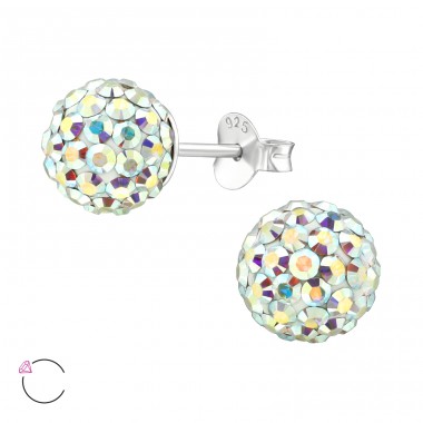 Guľa s Swarovski® kryštálmi - Striebro 925 Swarovski Puzetové náušnice A4S39037