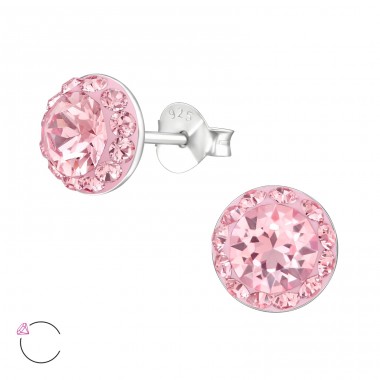 Okrągły Swarovski Swarovski® z Kryształami - Srebro Próby 925 Swarovski Kolczyki A4S40667