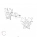 Triple Star - 925 Sterling Silver Swarovski Silver Ear Studs A4S42200