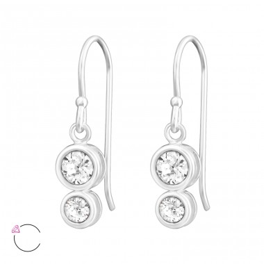 Dvojkruh S Swarovski® Kryštálmi - Šperkové Striebro 925 Swarovski Strieborne Náušnice A4S38361