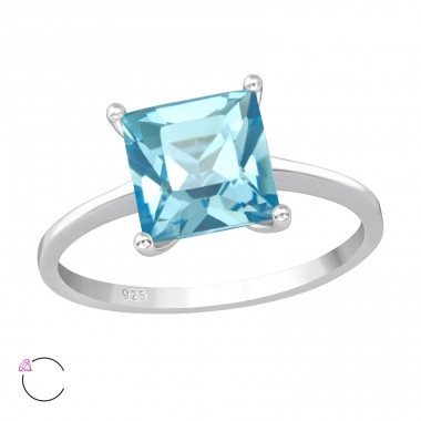 Štvorec S Swarovski® Kryštálmi - Šperkové Striebro 925 Swarovski Prstene A4S39224