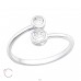 Doppelring mit Swarovski® Kristallen - Sterling Silber 925 Swarovski Ringe A4S39898