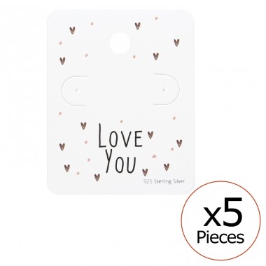 Love You Ear Studs Cards - Paper Jewellery Sets A4S35821