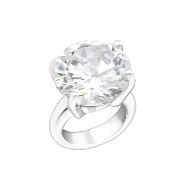 Ring - 925 Sterling Silver Beads with Zirconia or Crystal A4S22390