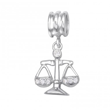 Libra Znamení Zvěrokruhu - Stříbro 925 Korálky se zirkonem/krystalem A4S29532