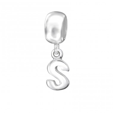 Závěsné Initial S - Stříbro 925 Korálky bez kamenů A4S12077